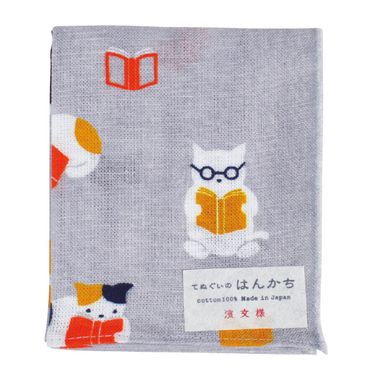 濱文様 和風純棉手帕/ 圖書貓貓
