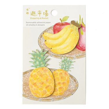 來趣食物造型便利貼/ 鳳梨香蕉