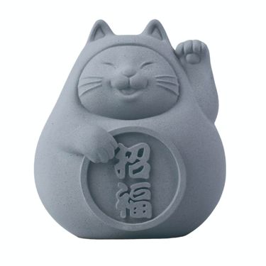 氺の尼 泥研製所胖胖招福貓/ 4.5cm/ 單入/ 清水灰