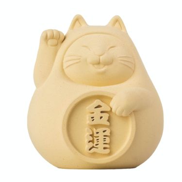 氺の尼 泥研製所胖胖金運貓/ 6cm/ 單入/ 招財黃