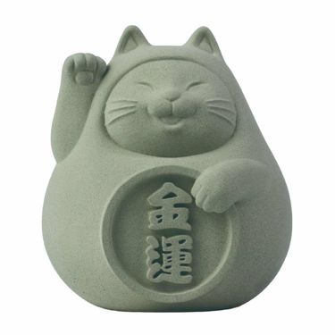 氺の尼 泥研製所胖胖金運貓/ 6cm/ 單入/ 健康綠