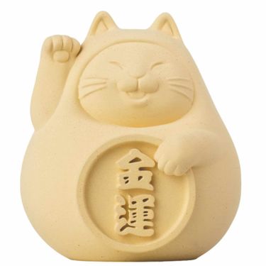 氺の尼 泥研製所胖胖金運貓/ 8cm/ 單入/ 招財黃