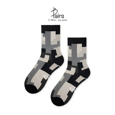 in Pairs中筒襪/ 像素/ 黑/ L