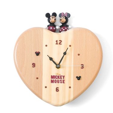 Wooderful life木製動態時鐘/ 復古米奇米妮