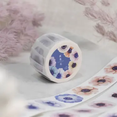 樂意Loidesign銀蓮花3cm割型紙膠帶
