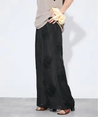 JS/Sheer Lace Layered Pants/褲子/黑色(001)/FREE