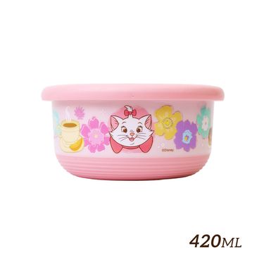 HOUSUXI迪士尼瑪麗貓系列不鏽鋼雙層隔熱碗/ 420ml/ 新版