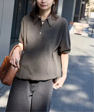 JS/Star and Stripe Oversized Fit Polo Pullover/上衣/灰色(006)/FREE