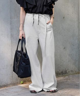 JS/Waist Belt Denim Pants/褲子/灰色(008)/038