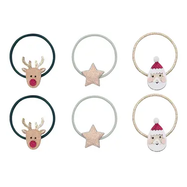 Mimi & Lula AW25 Xmas聖誕老公公與麋鹿髮束/ 6入