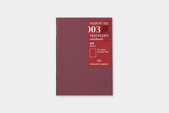 日本 TRAVELER'S COMPANY TRAVELER'S notebook 003 旅人手帳內頁/ Passport Size/ MD/ 空白