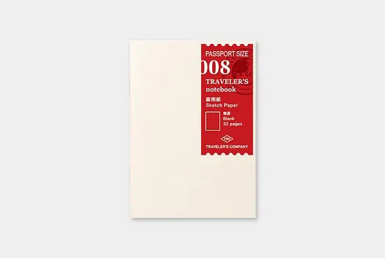 日本 TRAVELER'S COMPANY TRAVELER'S notebook 008 旅人手帳素描紙內頁/ Passport Size