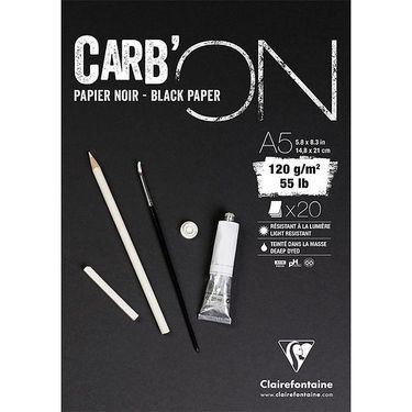 法國 Clairefontaine Carb'on 黑色素描本/ A5/ 120g