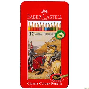FABER-CASTELL油性色鉛筆/ 鐵盒裝/ 12色