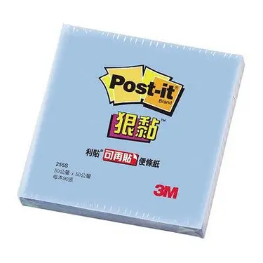 3M狠黏便條紙/2x2'/粉藍色