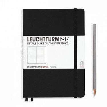 德國 LEUCHTTURM1917 硬殼筆記本 A5/ 黑/ 方點