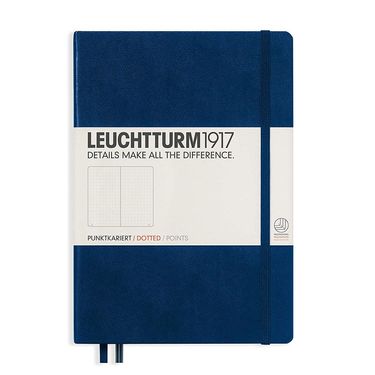 德國 LEUCHTTURM1917 硬殼筆記本 A5/ 深藍/ 方點