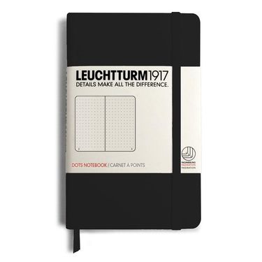 德國 LEUCHTTURM1917 硬殼筆記本 A6/ 黑/ 方點