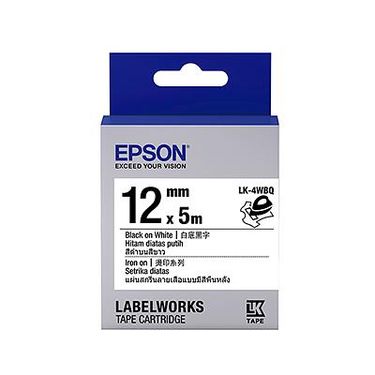 EPSON Iron-on標籤帶/ 燙印系列/ 白底黑字/ LK-4WBQ