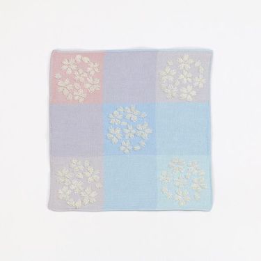 Koten今治認證櫻韻春意手帕巾/ 藍色