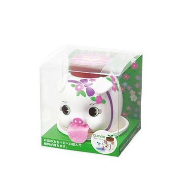 聖新陶芸Bootan懷舊撲滿豬吸水植栽/ 三葉草/ 白