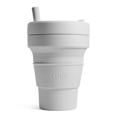 stojo 16oz摺疊吸攜杯/ 羊絨灰/ 布魯克林限定版