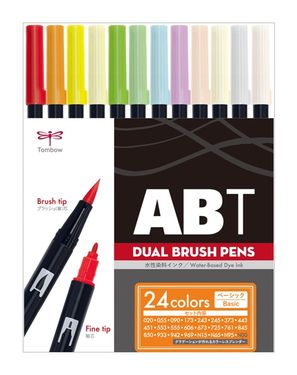 Tombow ABT 雙頭水性彩色毛筆/ 24色組