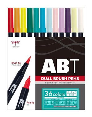 Tombow ABT 雙頭水性彩色毛筆/ 36色組