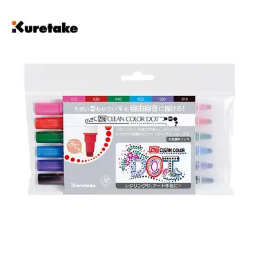 吳竹ZIG Clean Color Dot點點筆/ 一般色/ 六色組