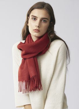 ST.MALO秘魯100% Baby Alpaca幼羊駝訂製圍巾/ 石榴紅