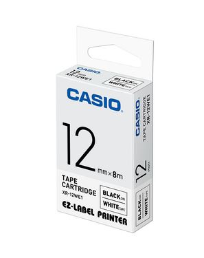 CASIO標籤機色帶/ 白底黑字/ 12mm/ XR-12WE1