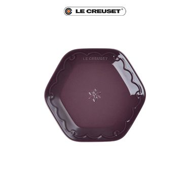 LE CREUSET瓷器雪藏時光系列六角盤/ 19cm/ 無花果