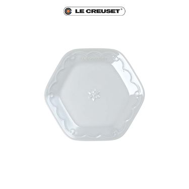 LE CREUSET瓷器雪藏時光系列六角盤/ 19cm/ 珠光白