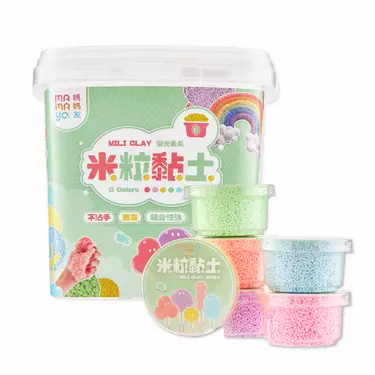 媽媽友mamayo米粒黏土螢光六色桶