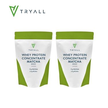 [台灣 TRYALL] 濃縮乳清蛋白粉-靜岡抹茶2入組 (500g/袋)