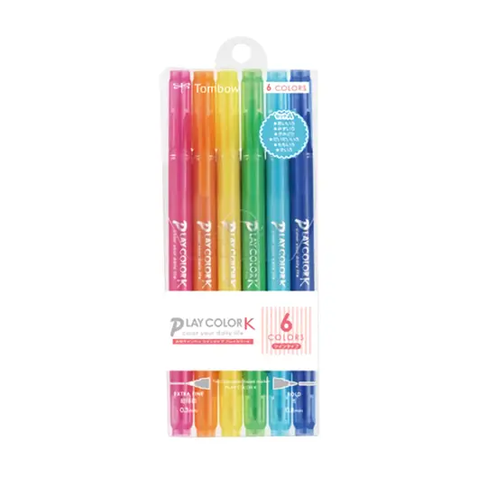 Tombow Playcolor K雙頭彩色筆/ 6色組A