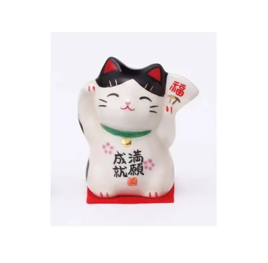 日本藥師窯彩絵招財貓擺飾/ 豆斑貓