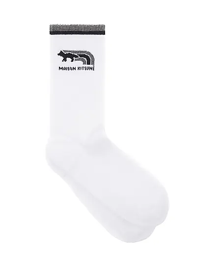 MAISON KITSUNÉ 槍鐵灰疾行狐狸LOGO運動襪/ 36