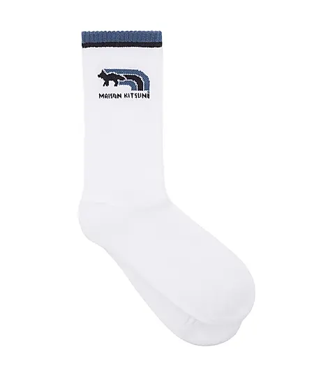MAISON KITSUNÉ 湖水藍疾行狐狸LOGO運動襪/ 36