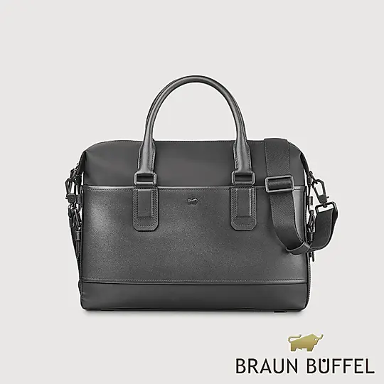 【BRAUN BUFFEL 德國小金牛】台灣總代理 尼爾-B 公事包-黑色/BF522-65-BK