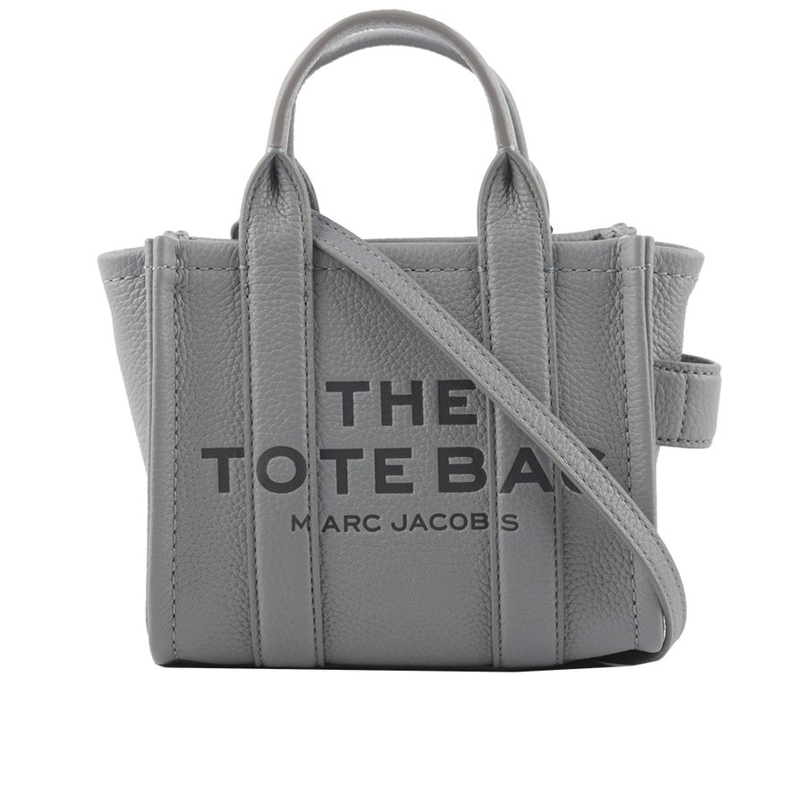 【MARC JACOBS】THE LEATHER TOTE 粒面皮革微型托特包(灰色)/平行輸入