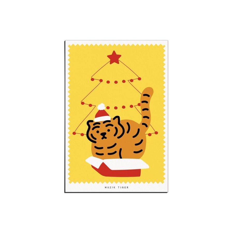 韓國 MUZIK TIGER 耶誕明信片/ Happy Tree Tiger