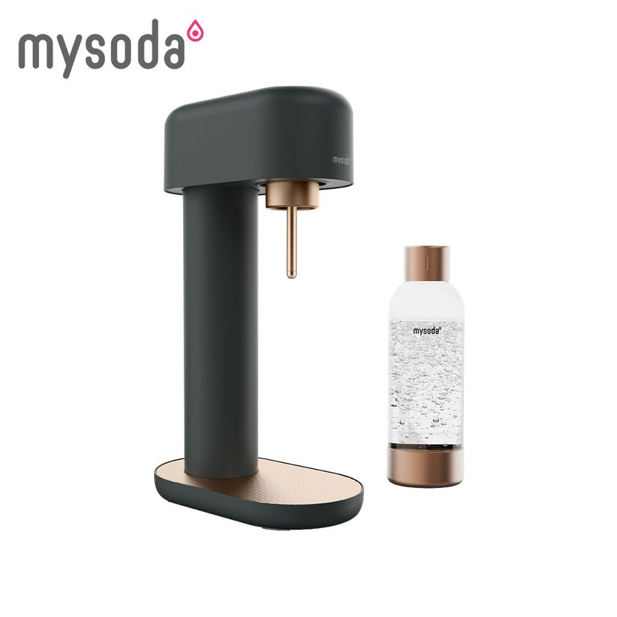 【加碼贈1L水瓶2入】mysoda北歐鋁合金氣泡水機(古銅黑)