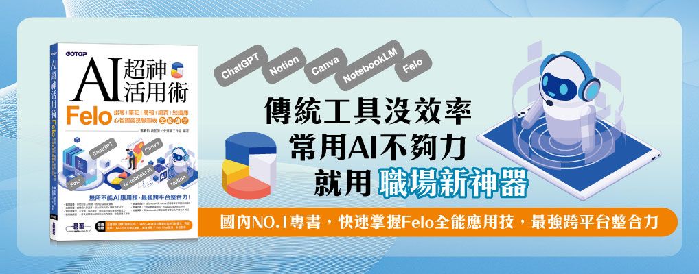 AI超神活用術: Felo搜尋、筆記、簡報、網頁、知識庫、心智圖與視覺圖表全能助手