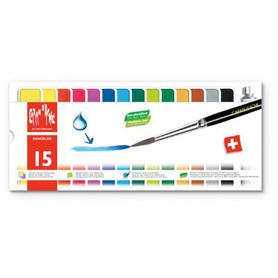 CARAN D'ACHE FANCOLOR GOUACHE塊狀廣告顏料/15色+筆刷