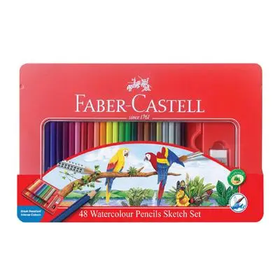 FABER-CASTELL精裝鐵盒水性色鉛筆/ 48色