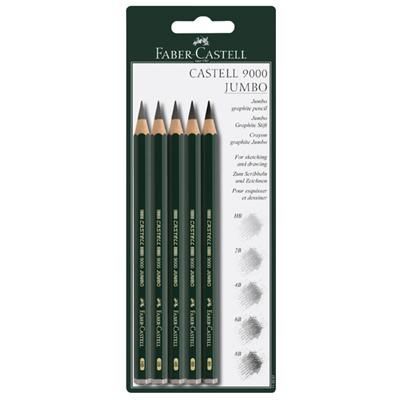 FABER-CASTELL 頂級JUMBO9000素描鉛筆5支入