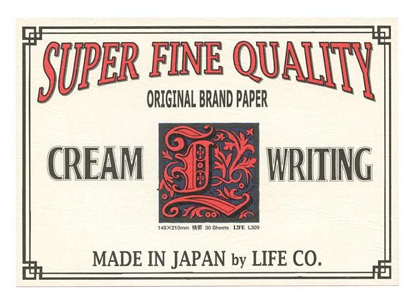 日本LiFE L便箋L Brand Label/ A5/ 紅/ 橫書