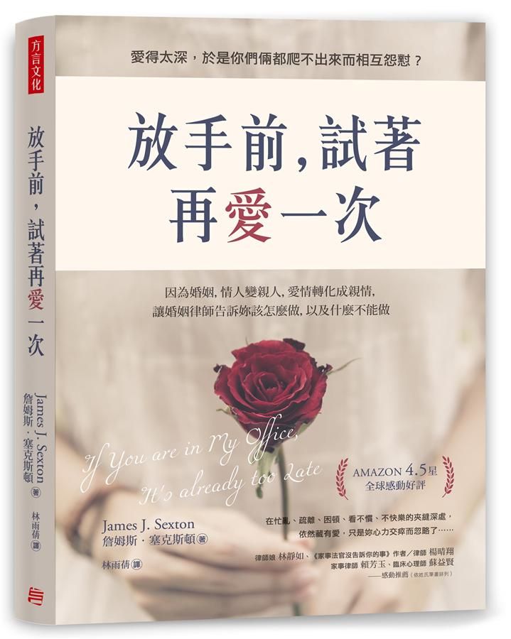 放手前, 試著再愛一次: 因為婚姻, 情人變親人, 愛情轉化成親情, 讓婚姻律師告訴妳該怎麼做, 以及什麼不能做