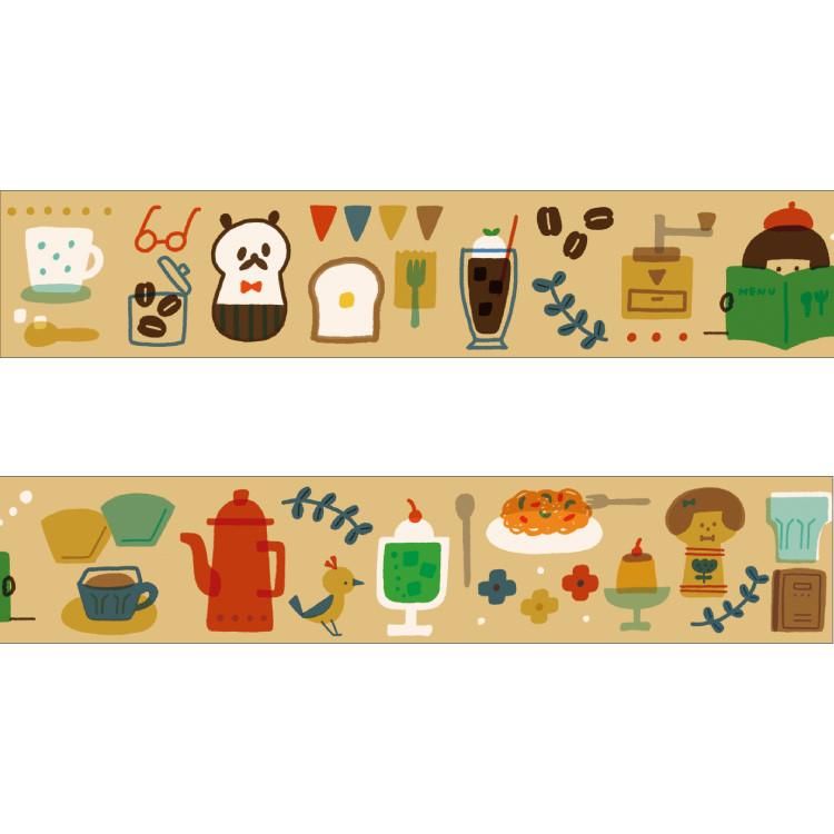 日本 PAPIER PLATZ Mizutama 和紙裝飾膠帶/ 咖啡廳
